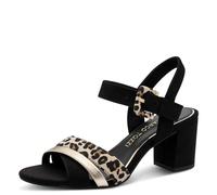 MARCO TOZZI Sandali da donna con tacco Eleganti Vegan, Black Leo, 42 EU
