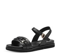 MARCO TOZZI Sandali Donna Bassi con Cinturino Regolabile Vegani, Nero (Schwarz), 37 EU