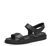 MARCO TOZZI Sandali Donna Bassi in Pelle con Chiusura a Strappo, Nero (Schwarz), 37 EU