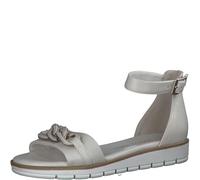 MARCO TOZZI Sandali Donna con Tacco a Zeppa Chiusi Dietro Vegani, Beige (Cream), 40 EU
