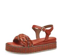 MARCO TOZZI Sandali Donna con Tacco a Zeppa con Cinturino Regolabile Comodi, Arancione (Terracotta Com), 41 EU