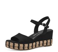 MARCO TOZZI Sandali Donna con Tacco a Zeppa con Cinturino Regolabile Comodi, Nero (Schwarz), 40 EU