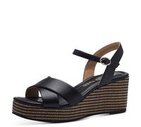 MARCO TOZZI Sandali Donna con Tacco a Zeppa con Cinturino Regolabile Comodi, Nero (Schwarz), 41 EU