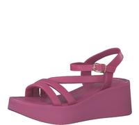 (TG. 38 EU) Marco Tozzi 2-2-28000-20 Sandali in Pelle con Zeppa, Donna, Fucsia,
