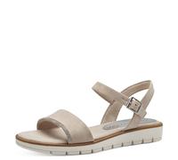 MARCO TOZZI Sandali Donna con Tacco a Zeppa con Dettaglio Glitterato Vegani, Beige (Dune), 39 EU