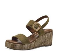 Marco Tozzi Sandali donna con zeppa e fibbia, comodi, Multicolore (Fern Green Com) 41 EU