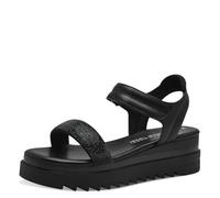 MARCO TOZZI Sandali Donna con Tacco a Zeppa Glitterati Comodi, Nero (Black Comb), 40 EU