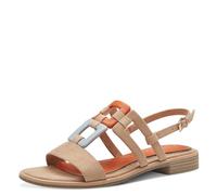 MARCO TOZZI Sandali Donna con Tacco con Cinturino Regolabile Estivi, Multicolore (Biscuit Comb), 38 EU