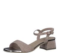 MARCO TOZZI Sandali Donna con Tacco con Cinturino Regolabile Glitterati, Metallico (Rose Metallic), 38 EU