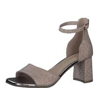 MARCO TOZZI Sandali Donna con Tacco con Cinturino Regolabile Glitterati, Metallico (Rose Metallic), 38 EU