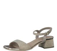 MARCO TOZZI Sandali Donna con Tacco con Cinturino Regolabile Glitterati, Oro (Gold), 36 EU