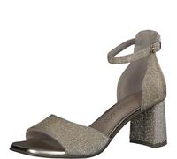 MARCO TOZZI Sandali Donna con Tacco con Cinturino Regolabile Glitterati, Oro (Gold), 39 EU