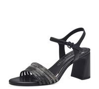 MARCO TOZZI Sandali Donna con Tacco con Cinturino Regolabile Vegani, Nero (Black Comb), 37 EU