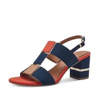 MARCO TOZZI Sandali Donna con Tacco Estivi Vegani, Blu (Navy Comb), 39 EU