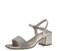 MARCO TOZZI Sandali Donna con Tacco Glitterati Eleganti, Beige (Platinum), 38 EU