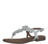 MARCO TOZZI Sandali Donna con Tacco in Pelle con Decorazione di Fiori, Bianco (White Comb), 41 EU