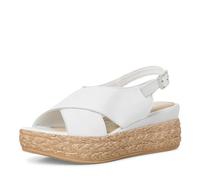 MARCO TOZZI Sandali Donna con Tacco in Pelle con Zeppa, Bianco (Weiß), 40 EU