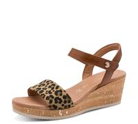 MARCO TOZZI Sandalo da donna plantare Feel Me morbido Pelle fodera interna morbida Alla moda, marrone (LEO BROWN CB.), 41 EU
