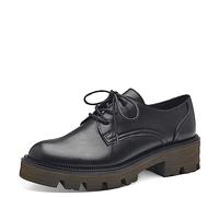 MARCO TOZZI Scarpe Stringate Donna in Pelle Sintetica Zeppa, Black/Khaki, 38 EU