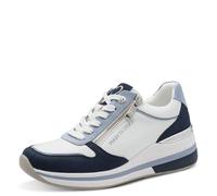 MARCO TOZZI Sneaker da Donna Morbido Feel Me Soletta Estraibile Morbida Fodera Interna di Tendenza, Bianco (White/Navy), 36 EU
