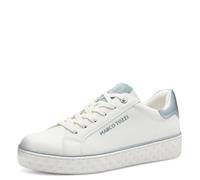 MARCO TOZZI Sneaker da Donna Piatte Vegan Tempo Libero, White Lt Blue, 37 EU