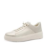 MARCO TOZZI Sneakers da Donna Piatte con Lacci Eleganti, Dune Met Comb, 41 EU Larga