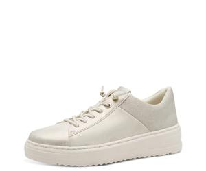 MARCO TOZZI Sneakers da Donna Piatte con Lacci Eleganti, Dune Met Comb, 41 EU Larga