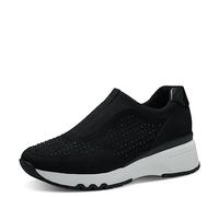 MARCO TOZZI Sneakers Slip On Donna senza Lacci con Tacco a Zeppa, Black Comb, 40 EU