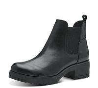 MARCO TOZZI Stivaletti Chelsea Donna in Pelle Sintetica con Tacco a Blocco, Black, 39 EU