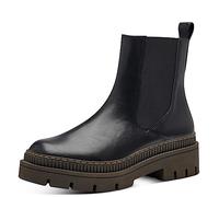 MARCO TOZZI Stivaletti Chelsea Donna in Pelle Sintetica Zeppa, Black/Khaki, 41 EU