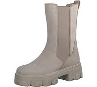 MARCO TOZZI Stivaletti Chelsea Donna in Pelle Zeppa, Taupe Nubuck, 39 EU