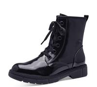 MARCO TOZZI Stivaletti da donna con lacci piatti con chiusura lampo, Brevetto viola, 38 EU