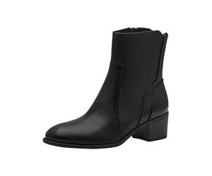 MARCO TOZZI Stivaletti da donna con tacco in pelle Cowboy, Pettine nero, 42 EU