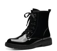 MARCO TOZZI stivaletti da donna piatti con allacciatura e zip color nero (black patent) 39 EU