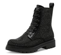 MARCO TOZZI Stivaletti Donna con Lacci e Cerniera Dettagli Glitterati, Nero (Black Glitter), 39 EU