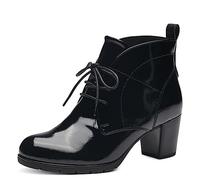 MARCO TOZZI Stivaletti Donna con Lacci Eleganti, Black Patent, 41 EU