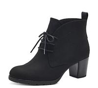MARCO TOZZI Stivaletti Donna con Lacci Eleganti con Tacco a Blocco, Black, 40 EU