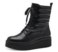 MARCO TOZZI Stivaletti Donna con Lacci in Pelle Sintetica Zeppa, Black Comb, 39 EU