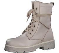 MARCO TOZZI Stivaletti Donna con Lacci in Pelle Zeppa, Cream, 40 EU