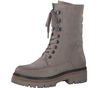 MARCO TOZZI Stivaletti Donna con Lacci in Pelle Zeppa, Taupe Nubuck, 40 EU