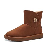 MARCO TOZZI Stivaletti Donna senza Tacco Boots Foderati, Nut, 38 EU