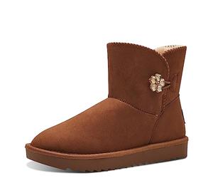 MARCO TOZZI Stivaletti Donna senza Tacco Boots Foderati, Nut, 41 EU