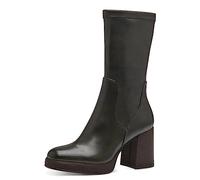 MARCO TOZZI Stivali Donna con Tacco in Pelle Sintetica Tacco a Blocco, Olive, 39 EU