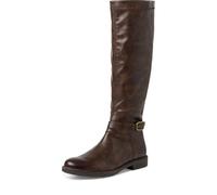 MARCO TOZZI Stivali sopra il ginocchio da donna piatti con chiusura lampo, caffè, 38 EU