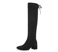 MARCO TOZZI Stivali Sopra il Ginocchio Donna Eleganti con Tacco a Blocco, Black, 39 EU