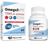 Omega 3 Viti Tripla Azione - Integratore a base di EPA e DHA - 60 perle