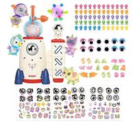 MARCONNI Kit per bambini con gonfiatore di palloncini a forma di razzo | 60 palloncini + 90 adesivi + accessori | giocattolo creativo ed educativo per bambini | senza batterie | attività educativa e