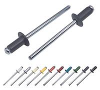 Marcopol Confezione da 100 rivetti ciechi verniciati da 3,2 x 8 mm, con testa a cupola, DIN 7337, rivetti in alluminio e mandrino in acciaio, rivetti pop (100, grigio antracite RAL 7016)