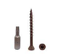 Marcopol Confezione da 250 viti per legno con finitura anticorrosione marrone, 4,2 x 45 mm, viti per legno, testa torx, tipo 17, testa svasata, vite esterna (250, 4,2 x 45 mm)