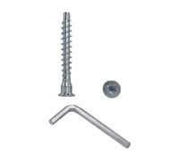 Marcopol Confezione da 70 viti per mobili a testa svasata esagonale interna 7,0 x 50 mm, viti di conferma per legno, zincate, bulloni di fissaggio (70, 7,0 x 50 mm), argento